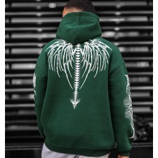 Amor Man Büyük Beden Özel Tasarım Kapüşonlu Omurga Dark Sırt Baskılı Battal Erkek Sweatshırt