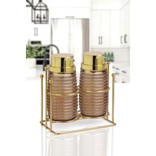Okyanus Home Gold Standlı Elegans Ikili Sıvı Sabunluk