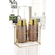 Okyanus Home Gold Standlı Elegans Ikili Sıvı Sabunluk