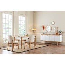 Doressa Lund Option Yemek Odası Takımı Ahşap Ayaklı 6 Kişilik Modern Tasarım