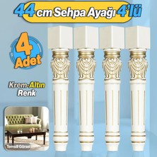 Badem10 Star Plastik Sehpa Ayağı 44 cm 4 Adet Krem Altın Renk Orta Ayak Zigon Sehpa Mobilya Masa Ayakları