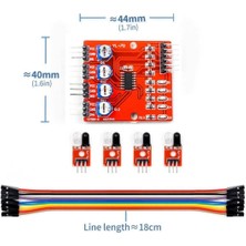 Roboyol Store 4 Kanal Kızılötesi Ir Çizgi Izleme Takip Sensör Modülü Engel Algı