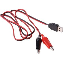 Roboyol Store USB Krokodil Çevirici Kablo - 5V Kaynak Test Kablosu 60CM Max 2A