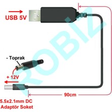 Roboyol Store 5V To 12V Kablolu Voltaj Yükseltici USB 700MA Adaptör Soket Modem