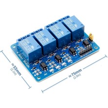 Roboyol Store 4 Kanal 12V Röle Modül -- Ac 250V 10A -- Optokuplör Izolasyon