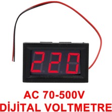 Roboyol Store 0.56' Ac 70-500V Dijital Kırmızı Voltmetre Iki Telli Panel Tip