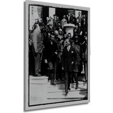 Dekoratif Dikey Gazi Mustafa Kemal Atatürk Duvar Tablo Ahşap Dikdörtgen Tablo