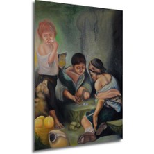 Dekoratif Dikey Modern Sanat Duvar Tablo Ahşap Dikdörtgen Tablo