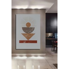 Dekoratif Ahşap Tablo Bohem Art Premium Table Çerçeve Görünümlü Dikey Duvar Dekorasyon Tablosu