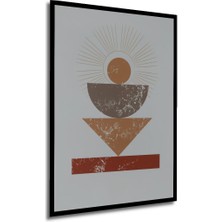 Dekoratif Ahşap Tablo Bohem Art Premium Table Çerçeve Görünümlü Dikey Duvar Dekorasyon Tablosu