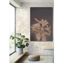 Dekoratif Dikey Çiçekler Minimalist Duvar Tablo Ahşap Dikdörtgen Tablo