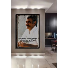 Dekoratif Tablo Yılmaz Güney Retro Ahşap Poster Çerçeve Görünümlü Dikey Duvar Dekorasyon Tablosu