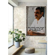 Dekoratif Tablo Yılmaz Güney Retro Ahşap Poster Çerçeve Görünümlü Dikey Duvar Dekorasyon Tablosu