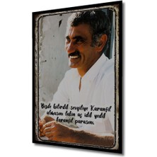 Dekoratif Tablo Yılmaz Güney Retro Ahşap Poster Çerçeve Görünümlü Dikey Duvar Dekorasyon Tablosu