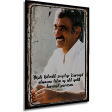 Dekoratif Tablo Yılmaz Güney Retro Ahşap Poster Çerçeve Görünümlü Dikey Duvar Dekorasyon Tablosu
