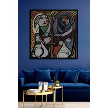 Teona Ahşap Ahşap Tablo Pablo Picasso Ayna Karşısındaki Kız Duvar Dekorasyon Tablo Moda Çerçeve Görünümlü Tablo