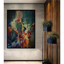 Teona Ahşap Dekoratif Renklerin Cümbüşü Ahşap Tablo Çerçeve Görünümlü Dikey Duvar Dekorasyon Tablosu