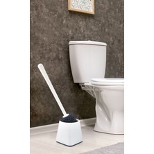 Ata Home Silikon Wc Tuvalet Banyo  Fırçası Klozet Fırçası Beyaz-Gri Kare