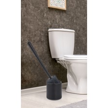 Ata Home Silikon Wc Tuvalet Banyo  Fırçası Klozet Fırçası Beyaz-Gri Oval