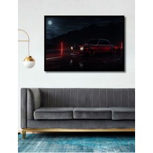 Teona Ahşap Nissan Skyline Gtr Art Manzara Işıklar Araba Neon Yatay Ahşap Tablo Yatay Duvar Dekorasyon Tablosu