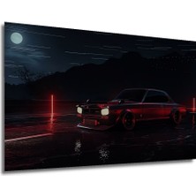 Teona Ahşap Nissan Skyline Gtr Art Manzara Işıklar Araba Neon Yatay Ahşap Tablo Yatay Duvar Dekorasyon Tablosu