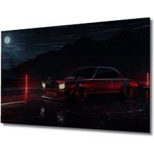 Teona Ahşap Nissan Skyline Gtr Art Manzara Işıklar Araba Neon Yatay Ahşap Tablo Yatay Duvar Dekorasyon Tablosu