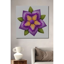 Dekoratif Dikey Canlı Renkli Çiçek Duvar Tablo Ahşap Dikdörtgen Tablo