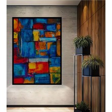 Teona Ahşap Dekoratif Su ve Ateş Soyut Ahşap Tablo Çerçeve Görünümlü Dikey Duvar Dekorasyon Tablosu