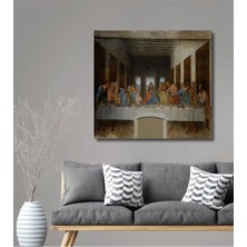 Dekoratif Ahşap Leonardo Da Vinci - Son Akşam Yemeği Tablo Şık Yatay Duvar Dekorasyon Tablosu