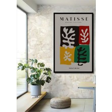 Ahşap Soyut Renkli Desenler Matisse Gallery Modern Art Tablo Çerçeve Görünümlü Dikey Duvar Tablo