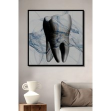 Diş Hekimi Odası Büro Diş Ağız Sağlığı Dekor Yatay Ahşap Tablo Çerçeve Görünümlü Dikey Duvar Tablo