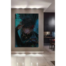 Dekoratif Dikey Anime Şeytan Duvar Tablo Ahşap Dikdörtgen Tablo