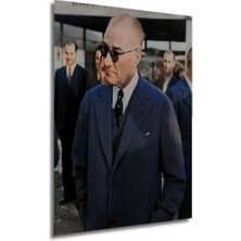 Teona Ahşap Dekoratif Dikey Old Time Atatürk Duvar Tablo Ahşap Dikdörtgen Tablo