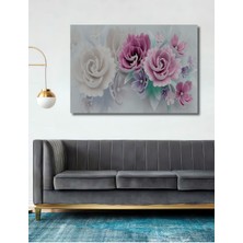 Dekoratif Renkli Güller Ahşap Tablo Şık Yatay Duvar Dekorasyon Tablosu