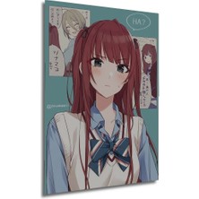 Dekoratif Dikey Anime Poster Duvar Tablo Ahşap Dikdörtgen Tablo