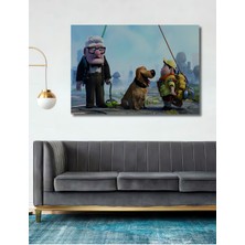 Dekoratif Ahşap Tablo Carl Fredricksen 3 Boyutlu Soyut Duvar Süsü Şık Yatay Duvar Dekorasyon Tablosu