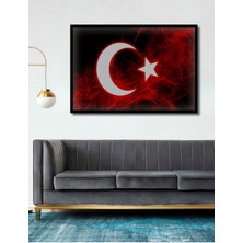 Teona Ahşap Dekoratif Ahşap Türk Bayrağı Tablo (Şanlı Bayrağımız) Şık Yatay Duvar Dekorasyon Tablosu