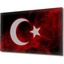 Teona Ahşap Dekoratif Ahşap Türk Bayrağı Tablo (Şanlı Bayrağımız) Şık Yatay Duvar Dekorasyon Tablosu