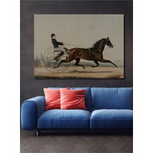 Teona Ahşap Dekoratif Ahşap Vintage Atlı Galeri Duvarı, Sanatsal Baskı, Tablo Şık Yatay Duvar Dekorasyon Tablosu