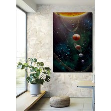 Teona Ahşap Dekoratif Dikey Güneş Sistemi Duvar Tablo Ahşap Dikdörtgen Tablo