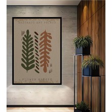Ahşap Soyut Renkli Desenler Flower Modern Art Tablo Çerçeve Görünümlü Dikey Duvar Dekorasyon Tablosu