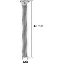 M4X45 mm Vida Dişli Dın 965 - 20 Adet