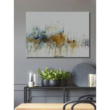 Dekoratif Ahşap Soyut Yağlı Boya Görünümlü Tablo Şık Yatay Duvar Dekorasyon Tablosu