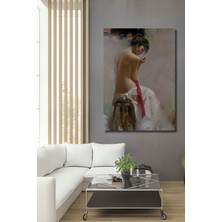 Teona Ahşap Dekoratif Dikey Modern Sanat Kadın Duvar Tablo Ahşap Dikdörtgen Tablo
