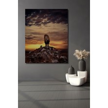 Teona Ahşap Dekoratif Dikey Aslan Kral Duvar Tablo Ahşap Dikdörtgen Tablo