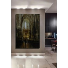 Dekoratif Dikey Modern Sanat Liman Duvar Tablo Ahşap Dikdörtgen Tablo