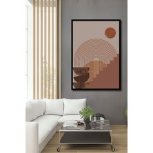 Ahşap Tablo Mid Century Matisse Bohem Soyut Minimalist Art Çerçeve Görünümlü Dikey Duvar Tablo
