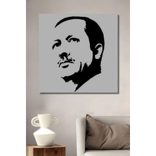 Teona Ahşap Dekoratif Dikey Recep Tayyip Erdoğan Gölgelendirme Sanat Duvar Tablo Ahşap Dikdörtgen Tablo