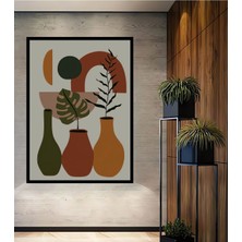 Teona Ahşap Dekoratif Bohem Minimalist Soyut Çizim Ahşap Tablo Çerçeve Görünümlü Dikey Duvar Dekorasyon Tablosu