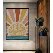 Teona Ahşap Dekoratif Bohem Minimalist Soyut Çizim Ahşap Tablo Çerçeve Görünümlü Dikey Duvar Dekorasyon Tablosu